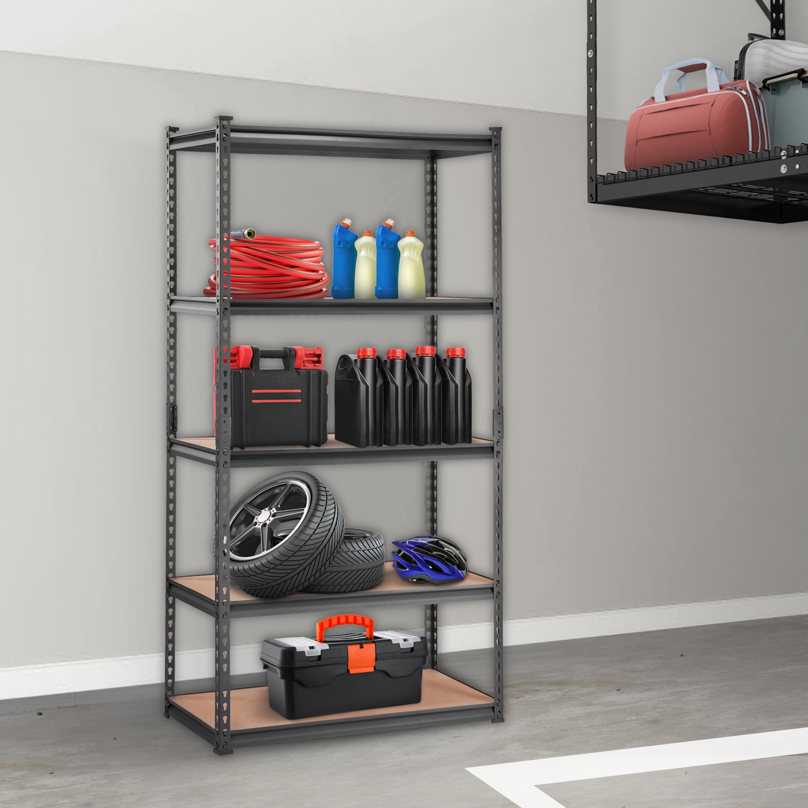 Heavy Duty Metal Storage Shelving 5 Tier Adjustable Utility Rack_voghion.com